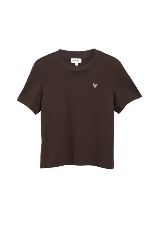 s.Oliver Red Label - T-Shirt mit Rundhals braun - Gr. - 34