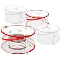 Spetebo Abdeckhaube PopUp Speisehaube 34 x 17 cm im 4er Set - 2x weiß / 2x rot 0 Zoll, Lebensmittel Abdeckhaube faltbar