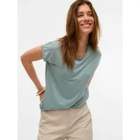 Vero Moda T-Shirt VMAVA PLAIN SS TOP JRS NOOS Materialmix, regular fit