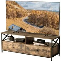 relaxdays TV-Bank TV Lowboard mit Schubladen, Vintagebraun