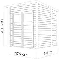 Woodtex Gartenhaus WOODTEX Gartenhaus Marksburg 191×199 cm 14 mm, BxT: 191x199 cm, Geräteschuppen aus Holz mit Fußboden & Pultdach, wetterfest