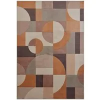 TaraCarpet Teppich Tara Carpet Teppich Mesina 70tes, rechteckig, Höhe: 7 mm, Retro Teppich in braun blau orange grün creme Pop Art 80X150