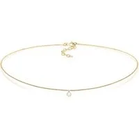 Elli Choker Choker mit Anhänger Mondstein Rund 925 Silber