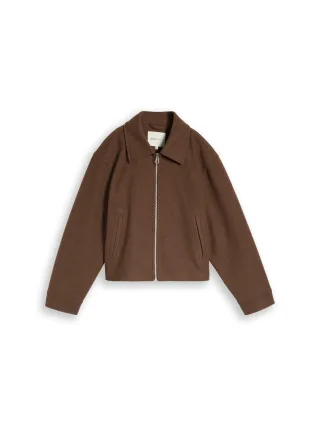 Denim Tom Tailor - Übergangsjacke mit Kragen cool dark brown melange - Gr. - XL