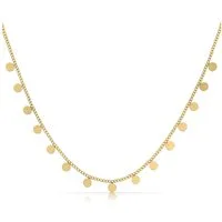 Made by Nami Edelstahlkette Damen Kette in Gold mit kleinen runden Plättchen, Geschenke für Frauen Schmuck Damen 40 + 5 cm Länge