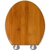 BigDean WC-Sitz Toilettendeckel mit Absenkautomatik in Holzoptik oval (Packung, 1-St., WC-Sitz), Absenkautomatik (Soft-Close) & Schnellverschluss (Quick-Release)