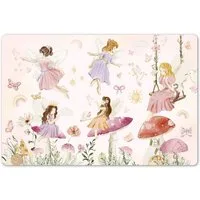 MuchoWow Platzset Feen - Prinzessin - Blumen - Mädchen - Rosa - Kinder, (1-St), Kinder-Arbeitsunterlage Schreibtisch, Bastelmatte Kind, Zeichenmatte