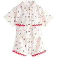 Next Shirt & Shorts Kurzärmeliges, geknöpftes Hemd und Shorts im Set (2-tlg)