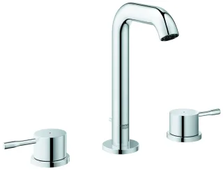 Grohe 3-Loch-Waschtischbatterie Essence 20296 m. Zugstangen-Ablaufgarnitur chrom, 20296001 20296001