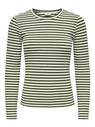 JDY - JDYFRANSISKA L/S STRIPE O-NECK TOP JRS Cloud Dancer - Gr. - XS