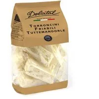 Dolcital Süßigkeit Torroncini mit Mandeln, hart, Torroncini Friabili Tuttemandorle, 130 g, Harter weißer Nougat, einzeln Verpackt