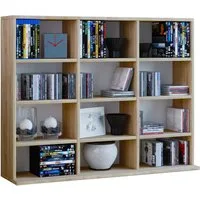 VCM Standregal Megosa L B. 102 x T. 23 x H. 82 cm, Holzregal stehend, platzsparender CD-Schrank für 480 CDs oder 224 DVDs
