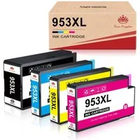 Toner Kingdom Kompatibel für 953XL 953 XL 4er Tintenpatrone (mit Neuester Chip für HP 953 XL, 999-tlg., OfficeJet Pro 8720 8210 7720 7740 8715 8718 7730)
