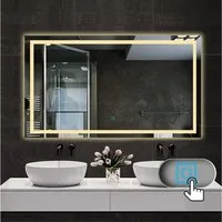 duschspa Badspiegel Badspiegel mit Beleuchtung 120x70 cm Wandspiegel, Touch Beschlagfrei