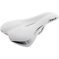 Velo Fahrradsattel Velo Wide:Channel Damensattel, weiß, 250x168 mm, O-Zone Full Cut, D2-K
