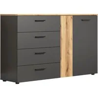Home affaire Kommode Estepona (1 St), Schubladenschrank in Rillenoptik mit Vollauszug-Funktion