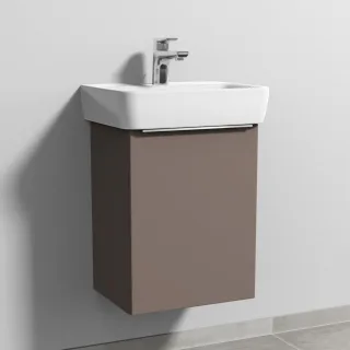 Sanipa 3way Waschtischunterbau zu Geberit Renova Plan Waschtisch mit 1 Tür, Taupe-Matt UP8711T