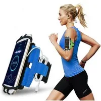 CoverKingz Handyhülle Sportarmband Fitness Armband Laufhülle 4,0 - 7,0 Zoll Universal Blau, Sport Schutzhülle drehbar Handyhülle Jogging Schutztasche Etui