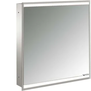 Emco prime Unterputz-Lichtspiegelschrank 949706231 600x730mm, 1 Tür, Anschlag links, aluminium/spiegel
