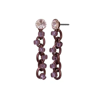 konplott - Ohrringe - Beach Club braun/pink