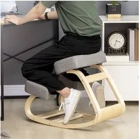 Vinsetto Stuhl Ergonomischer Kniestuhl zur Verbesserung der Körperhaltung (Gesundheitsstuhl, 1 St), für Zuhause, Büro, Grau