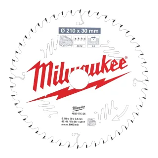 Milwaukee - Kreissägeblatt 210/30mm 48Z Holz - 4932471325