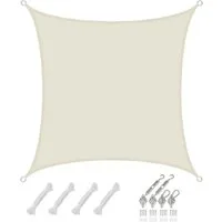 AMANKA Sonnensegel mit Befestigung - 2 x 2 m Wasserdicht - Sonnenschutz Garten & Balkon, Polyester Sonnenschutzsegel Quadratisch - Überdachung mit Regenschutz