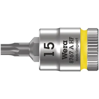 Wera 8767 A HF TORX Zyklop Bitnuss mit 1/4"-Antrieb, mit Haltefunktion Leuchtgelb - 05003363001