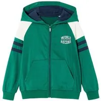 vertbaudet Fleecepullover Jungen Sportjacke mit Kapuze und Reißverschluss Reißverschluss