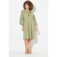 Ulla Popken Jerseykleid Jerseykleid Stickerei A-Linie Tunika-Ausschnitt