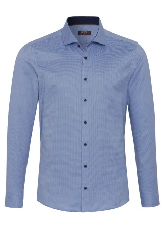 pure - PURE- City Hemd slim fit Langarm blau - Gr. - S