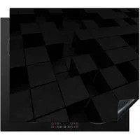 MuchoWow Herd-Abdeckplatte Würfel - Schwarz - Weiß - Muster, Vinyl, (1 tlg), Abdeckplatte für Ceranfeld, Herd Inductionsmatte, 57.6x51.6 cm