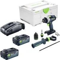FESTOOL Akku-Schrauber TDC 18/4-Basic Akku Bohrschrauber 18 V 75 Nm Brushless + 2x Akku 8,0