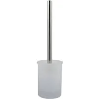 spirella WC-Garnitur YOKO, Toilettenbürste rostfreier Edelstahl Inox, Behälter aus hochwertigem Glas, schwere Qualität, zeitlos-klassische Form, elegante Matt-Optik, weiß matt satiniert