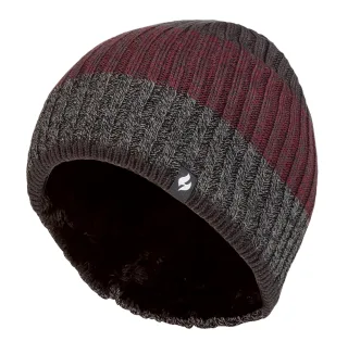 Herren Fleece gefütterte gestreifte Wintermütze | Wärmehalter | hohe Leistung weiche isolierte thermische Mütze - Charcoal