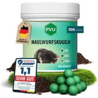 PVU Vergrämungsmittel Maulwurfkugeln, Maulwürfe vertreiben, MADE IN GERMANY, 100-St., MAULWURF VERTREIBER MADE IN GERMANY