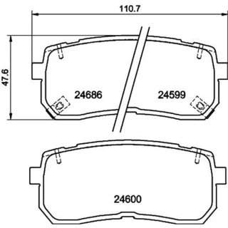 Hella Bremsbel?ge hinten Hyundai H-1 Ix55 Kia Carnival Sorento