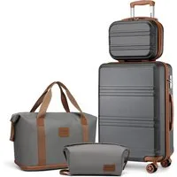 KONO Trolleyset Kombi-Set: Hartschalen-Koffer + Handgepäcktasche, (4 tlg)
