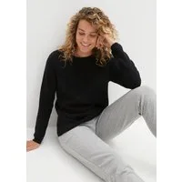 bonprix Strickpullover aus Milano-Strick mit hohem Baumwollanteil, mit Rundhalsausschnitt