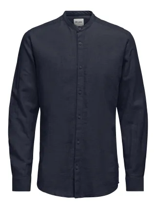 ONLY&SONS - ONSCAIDEN LIFE LS LINEN BLEND MAO NOOS Night Sky - Gr. - S