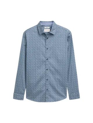 Tom Tailor - Fitted Hemd mit Muster blue irregular design - Gr. - XL