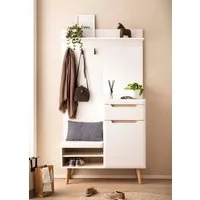 Home affaire Kompaktgarderobe Torge, Garderobe mit Stauraum, Garderobenschrank im Scandic Design in zwei Farben, viel Stauraum, 107 cm breit, für kleine Räume geeignet