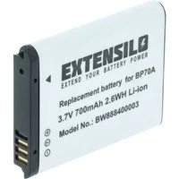 Extensilo Akku Ersatz für Samsung BP-70a, SLB-70A, BP70a, EA-BP70A für Kamera Kamera-Akku Akku Li-Ion 700 mAh (3,6 V, 1 St), Leistungsfähiger Austausch-Akku für Digitalkamera, Spiegelreflexkamera