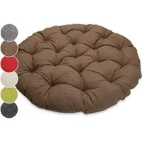 sunnypillow Sesselauflage Polster für Papasansessel, rund Durchmesser 120 cm Dicke 15cm, BRAUN