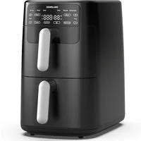 AIMAX Heißluftfritteuse XXL Airfryer 10 L mit Doppelkorb, 6 Programme, Digitaldisplay, 2700 W, Sync-Finish & Dual-Cook, Antihaftbeschichtung & spülmaschinengeeignet