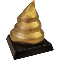 FTWdesign Dekofigur Kackhaufen Trophäe in gold - Scheißhaufen Pokal