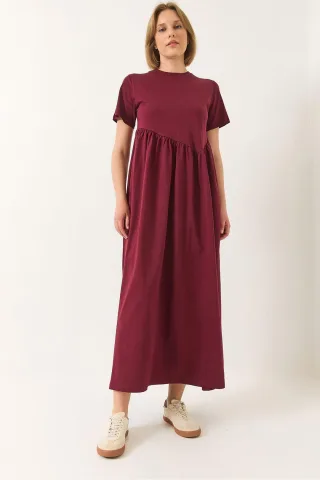 Maxi Rundhalsausschnitt Lässiges Strickkleid