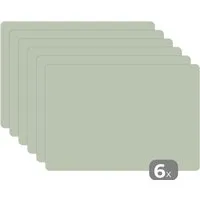 MuchoWow Platzset Mintgrün - Unifarben, (6-St), Platzsets, Tischset, Abwaschbar, Tischsets, Platzdeckchen