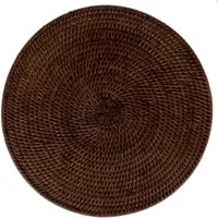 fiolini Platzset / Tischset Rattan Rund Ø 33 cm, Braun, Handgefertigt