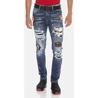 Cipo & Baxx Straight-Jeans DENIM bequeme Jeans im angesagten Patchwork-Style, CD643